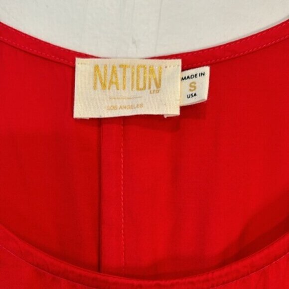 Nation LTD Campari Red Sateen Slip Dress Small - Picture 4 of 8